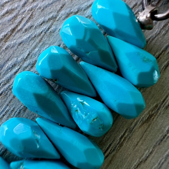 Sleeping Beauty Turquoise Bracelet w Moonstone Clasp – 1990s Vintage - Picture 9 of 15